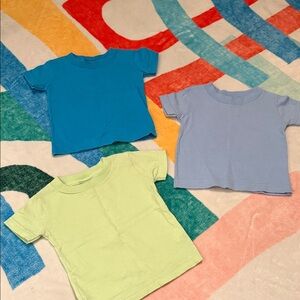EUC Set of 3 Rabbit Skins Tees in Green, Blue, and Light Blue